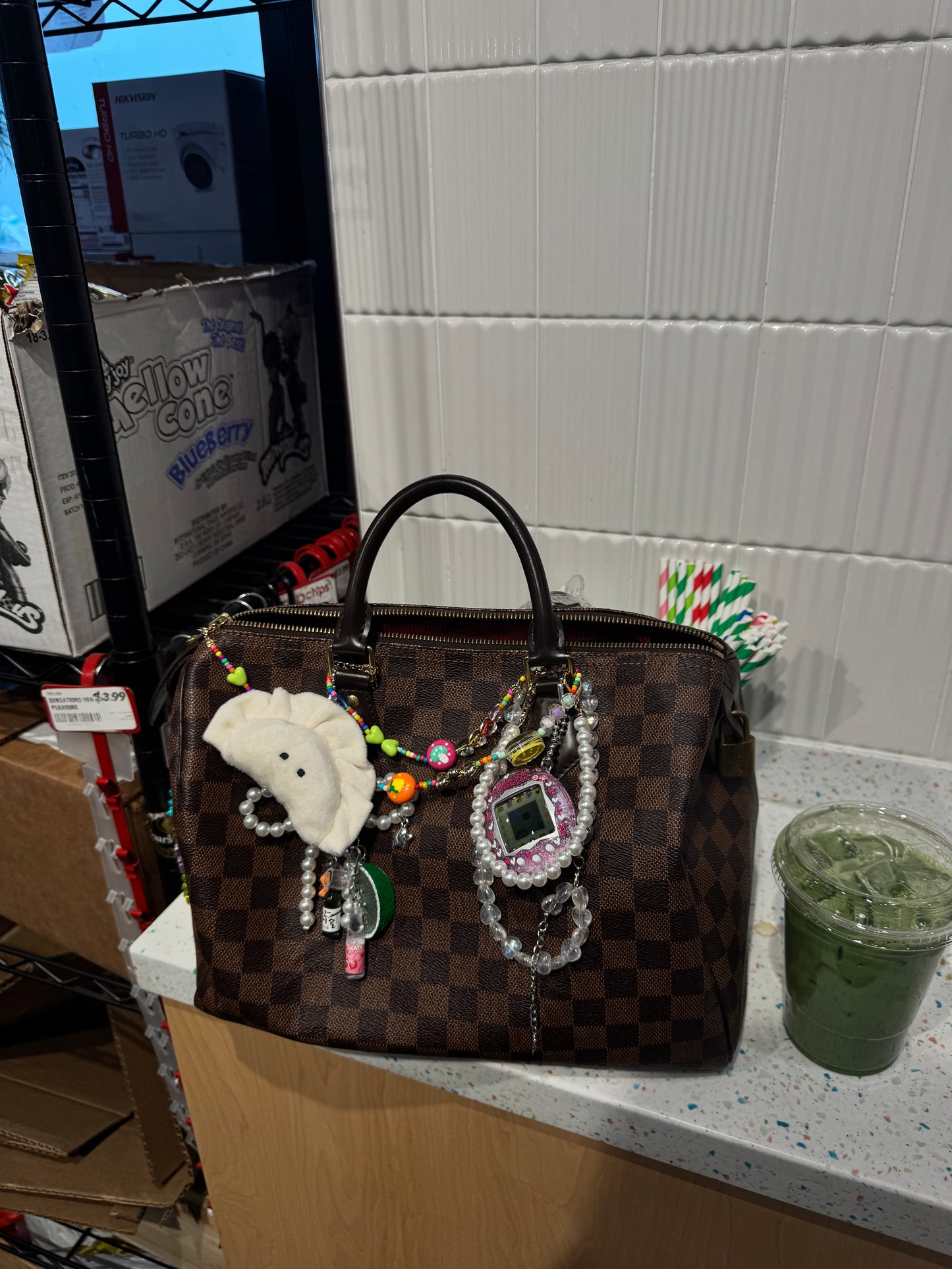 Tamagotchi-inspired bag charm